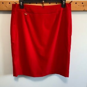 Red Calvin Klein Pencil Skirt